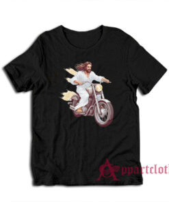 Jesus Riding Motorcycle T-Shirt