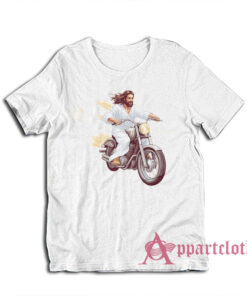 Jesus Riding Motorcycle T-Shirt