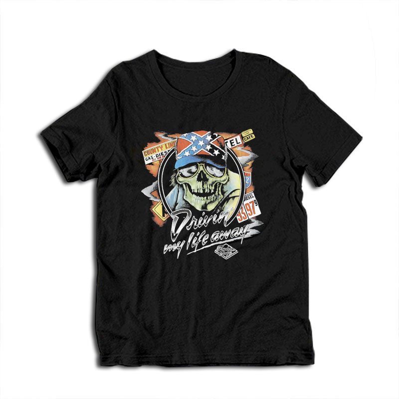 Skull Driving My Life Away Movie Thelma and Louise T-Shirt