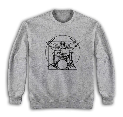 Da Vinci Vitruvian Man Drummer Sweatshirt