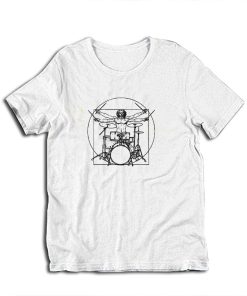 Da Vinci Vitruvian Man Drummer T-Shirt