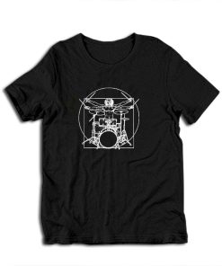 Da Vinci Vitruvian Man Drummer T-Shirt