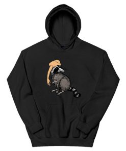 Raccoon Wearing Human Arm Hat Hoodie