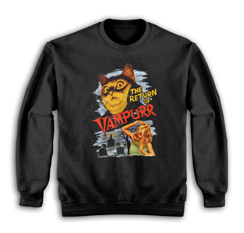 The Return of Vampurr Cat Halloween Vampire Sweatshirt