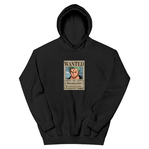 One Piece Poster Wanted Roronoa Zoro Hoodie