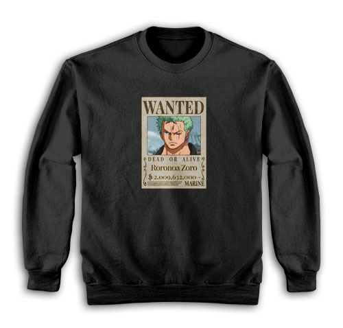 One Piece Poster Wanted Roronoa Zoro Sweatshirt