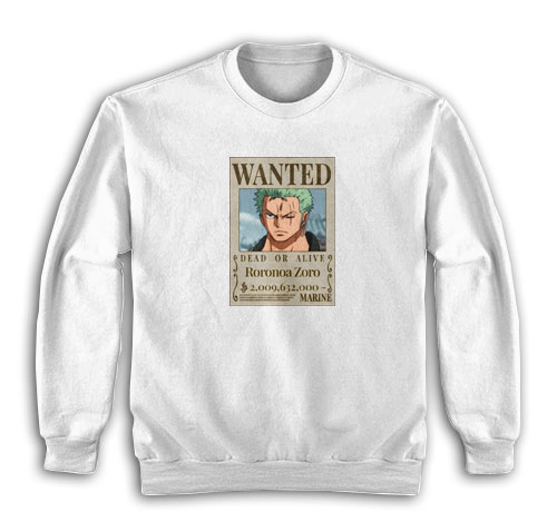 One Piece Poster Wanted Roronoa Zoro Sweatshirt