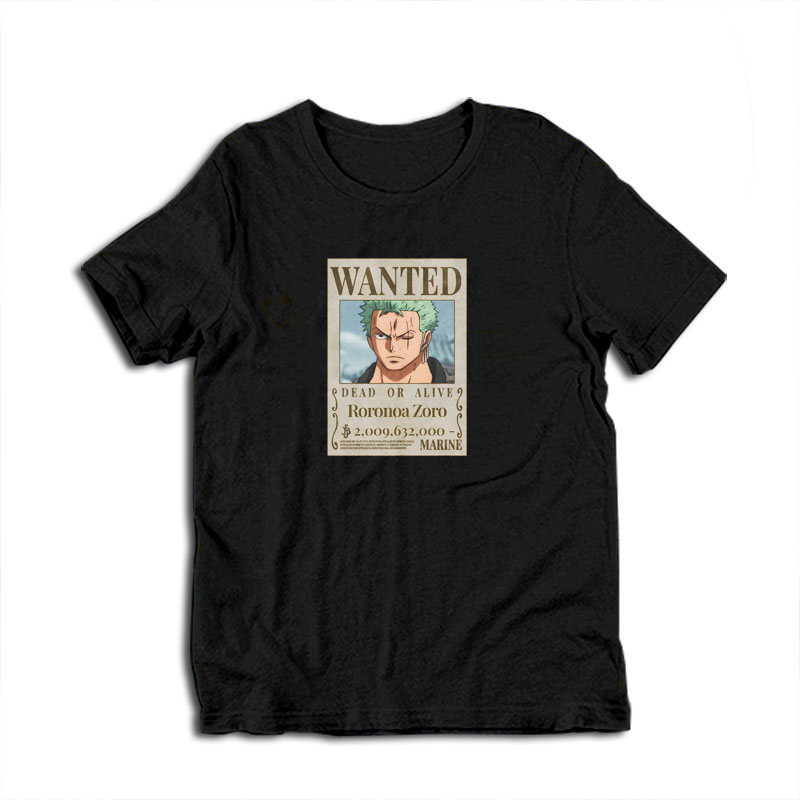 One Piece Poster Wanted Roronoa Zoro T-Shirt