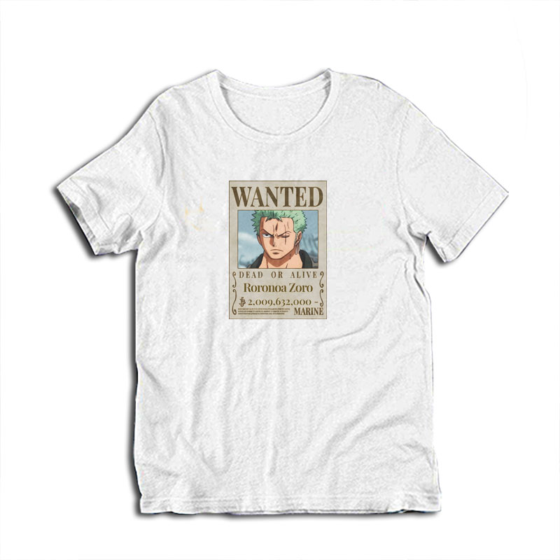 One Piece Poster Wanted Roronoa Zoro T-Shirt