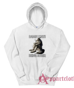 Damn I Hate Being Sober Funny Wolf Hoodie