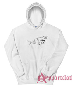 A T-Rex Riding A Shark With Guns Hoodie