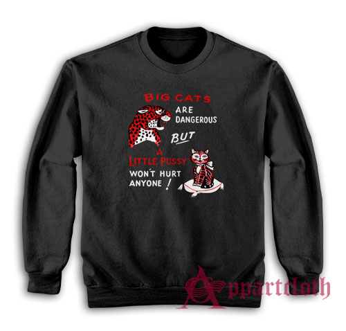 Big Cats Are Dangerous But A Little Pussy Won't Hurt Anyone Sweatshirt