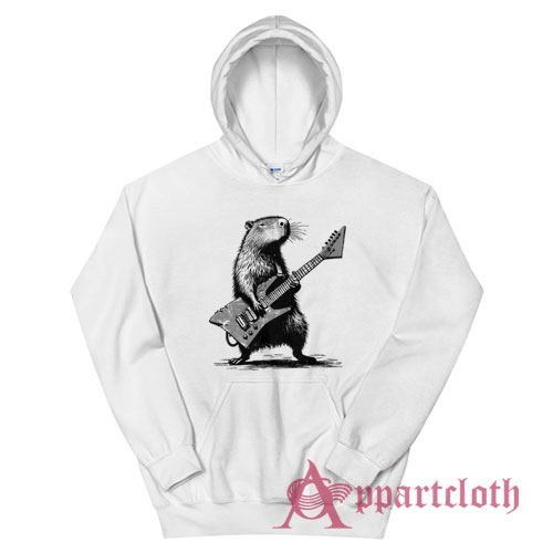 Capybara Playing Guitar Hoodie