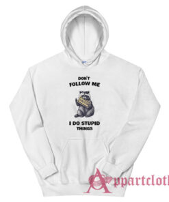 Raccoon Don't Follow Me I Do Stupid Things Hoodie