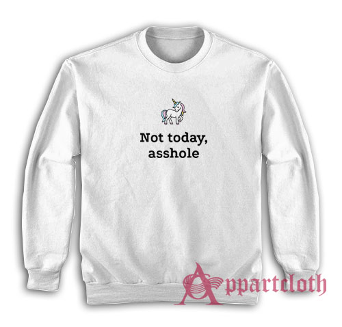 Unicorn Not Today Asshole Sweatshirt