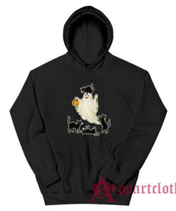 Vintage Halloween Ghost with Black Cats Hoodie