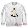Vintage Halloween Ghost with Black Cats Sweatshirt