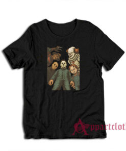 Retro Halloween Characters Horror Movie T-Shirt