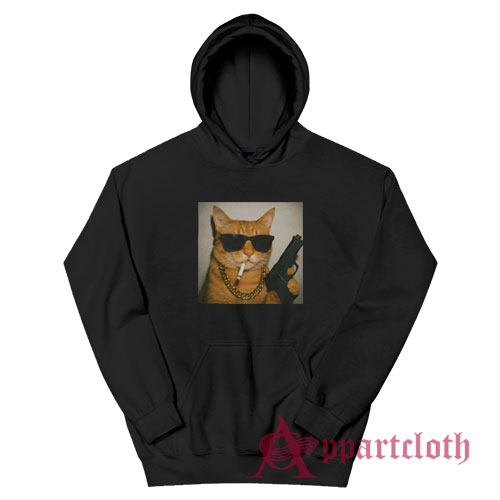 Gangster Cat Funny Hoodie