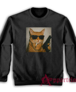 Gangster Cat Funny Sweatshirt