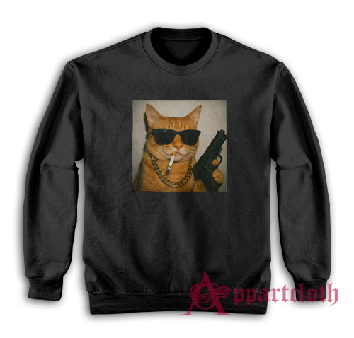 Gangster Cat Funny Sweatshirt