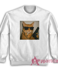 Gangster Cat Funny Sweatshirt