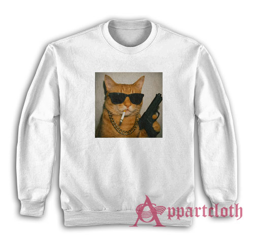 Gangster Cat Funny Sweatshirt