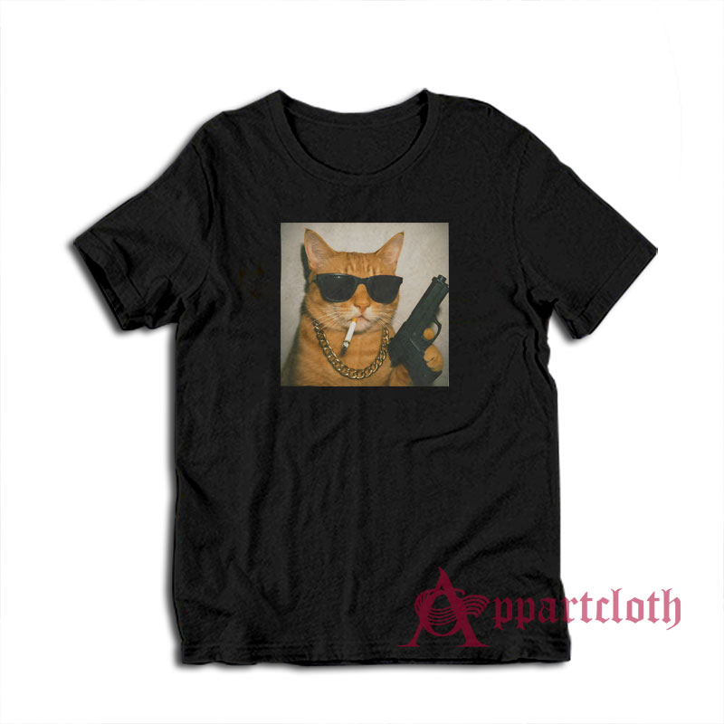 Gangster Cat Funny T-Shirt