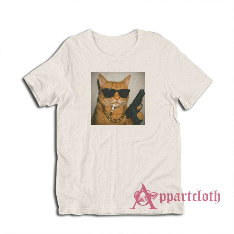 Gangster Cat Funny T-Shirt
