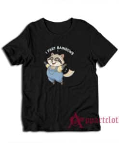Raccoon I Fart Rainbows Funny Vintage T-Shirt