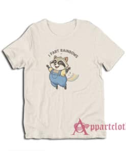 Raccoon I Fart Rainbows Funny Vintage T-Shirt