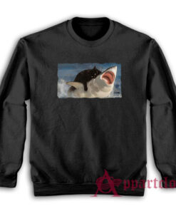 Cat Biting Shark Sweatshirt