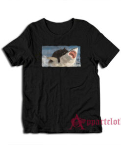 Cat Biting Shark T-Shirt
