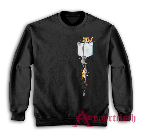 Cats Climbing Rope from Pocket Sweatshirt