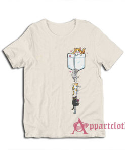 Cats Climbing Rope from Pocket T-Shirt