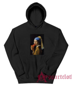Girl With A Pearl Earring Eating Pizza Hoodie