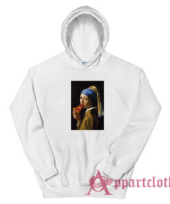 Girl With A Pearl Earring Eating Pizza Hoodie