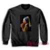 Girl With A Pearl Earring Eating Pizza Sweatshirt