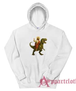 Jesus Riding A Dinosaur Hoodie