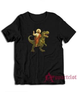 Jesus Riding A Dinosaur T-Shirt