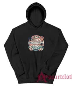 Girls Surf Too Vintage Hoodie