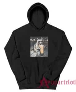 Raccoon Drinking Iced Coffee Retro Hoodie
