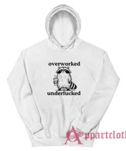 Raccoon Overworked Underfucked Funny Hoodie