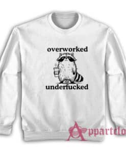 Raccoon Overworked Underfucked Funny Sweatshirt