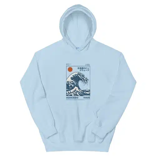 Hokkaido Wave Retro Japanese Surf Hoodie