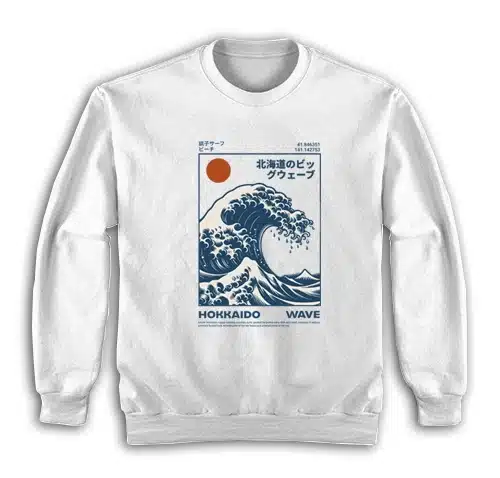 Hokkaido Wave Retro Japanese Surf Sweatshirt