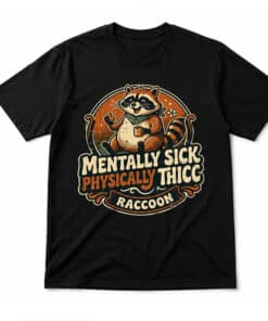 Mentally Sick Physically Thicc Raccoon Vintage T-Shirt