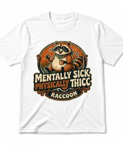 Mentally Sick Physically Thicc Raccoon Vintage T-Shirt