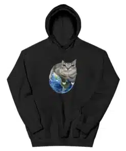 Cat Sitting On Earth Meme Hoodie