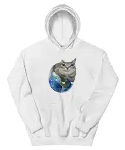 Cat Sitting On Earth Meme Hoodie